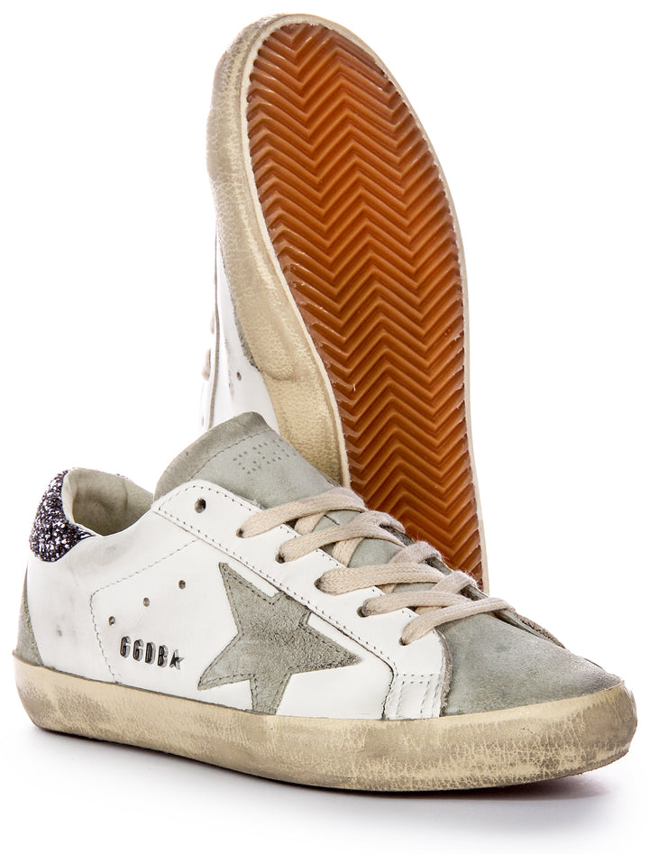 Golden Goose Super Star In White Grey For Women