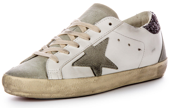 Golden Goose Super Star In White Grey For Women