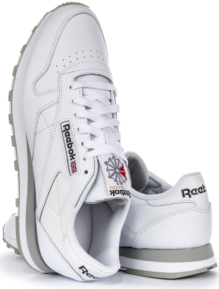 Reebok Classic Leather In White Grey