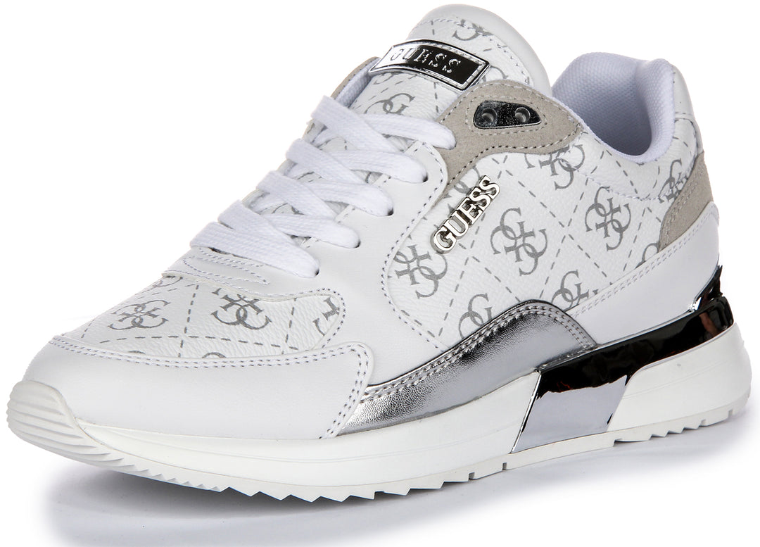 Guess Moxea In White Grey Peont Print For Women