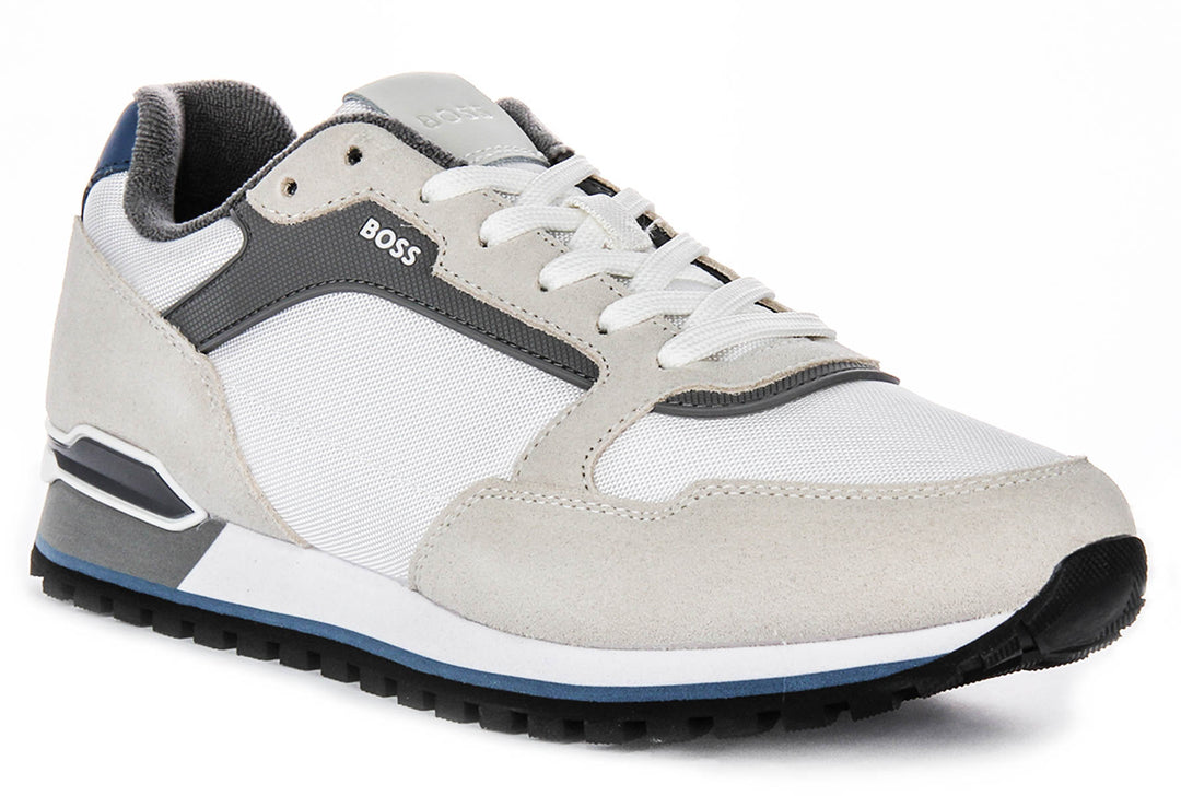 Boss Parkour L Runner In White Grey For Men Hugo Boss Trainers