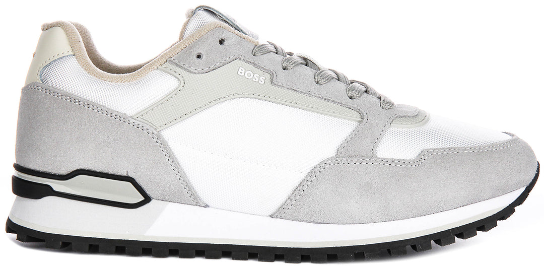 Boss Parkour L Runner In White Grey For Men