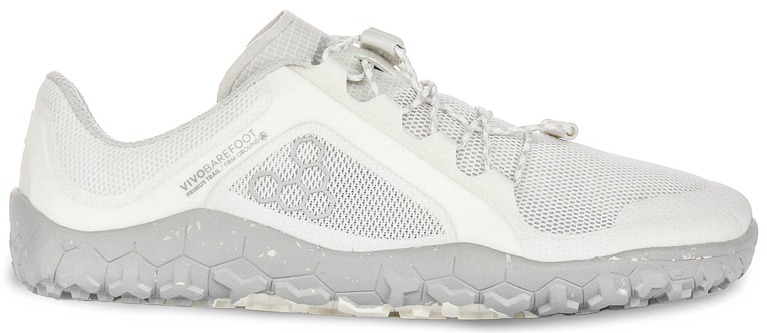 Vivobarefoot Primus Trail FG In White Grey For Women