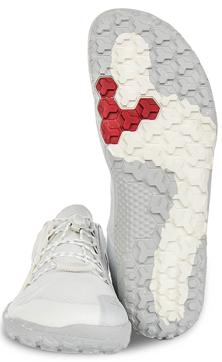 Vivobarefoot Primus Trail FG In White Grey For Women