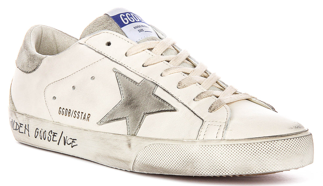 Golden Goose Super Star In White Grey For Men