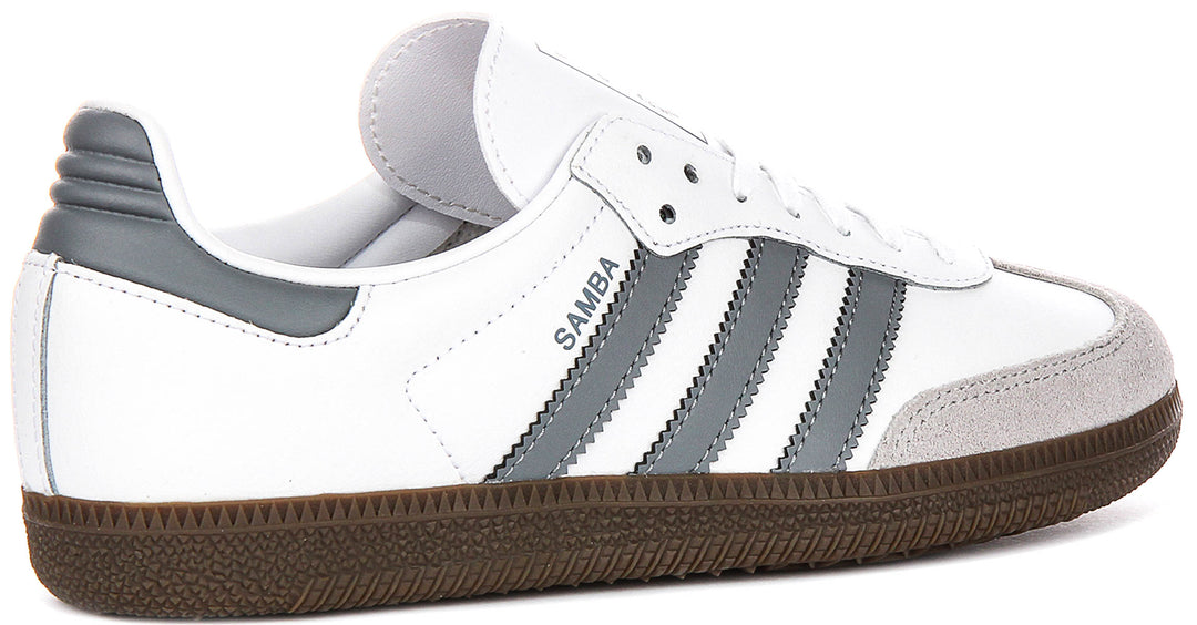 Adidas Samba OG J In White Grey For Youth