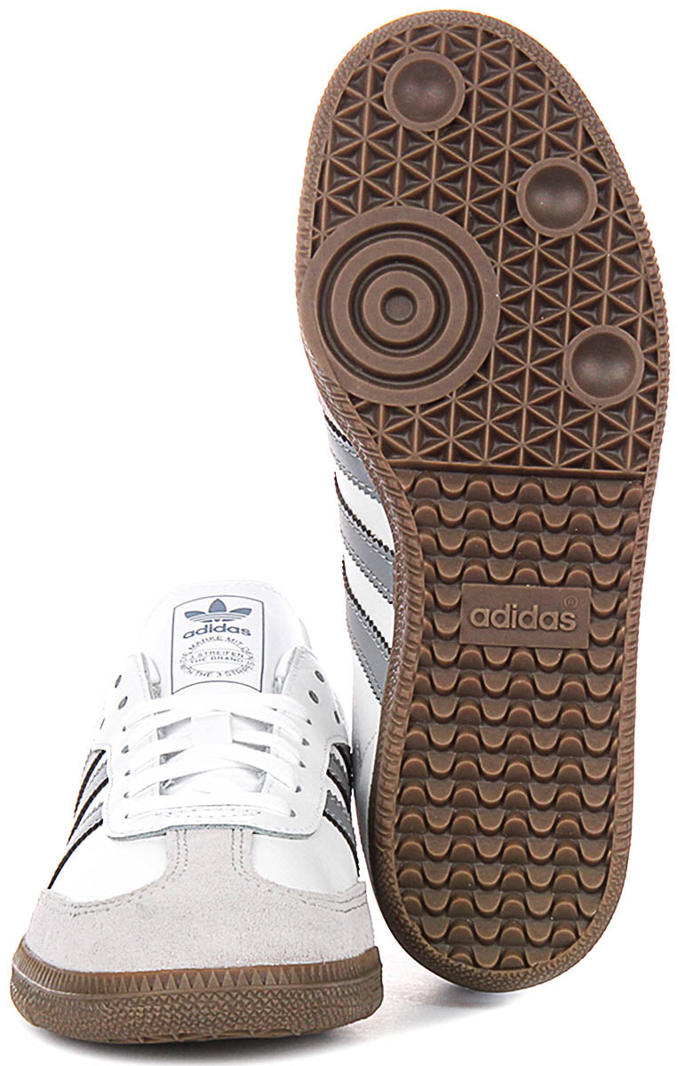 Adidas Samba OG J In White Grey For Youth