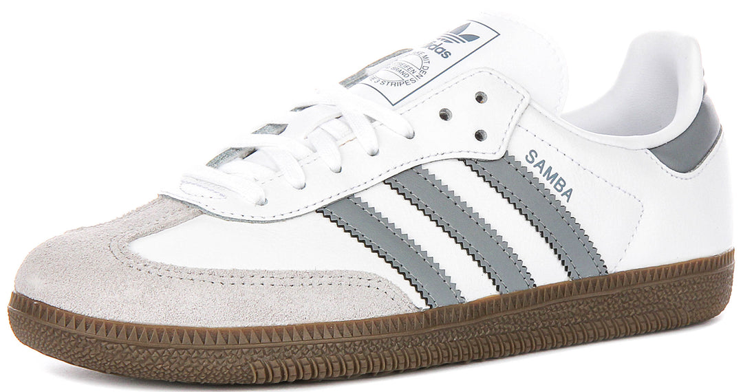 Adidas Samba OG J In White Grey For Youth