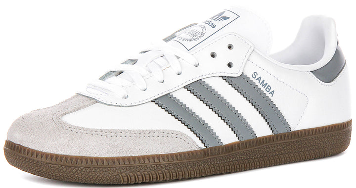 Adidas Samba OG J In White Grey For Youth