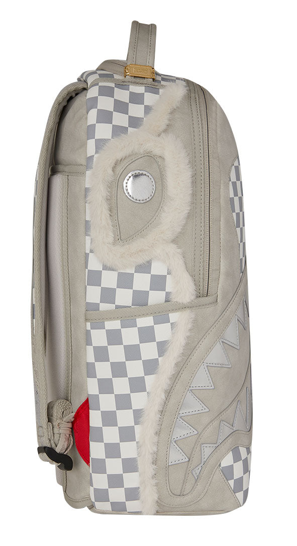 Sprayground Fur Baby Backpack In White Grey