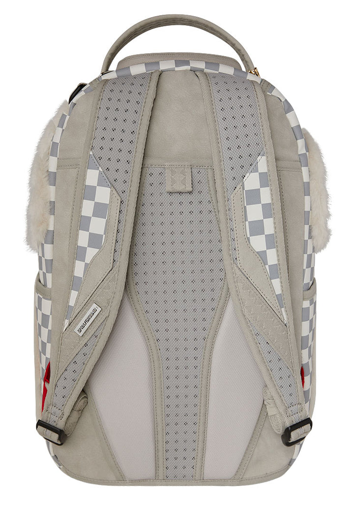 Sprayground Fur Baby Backpack In White Grey