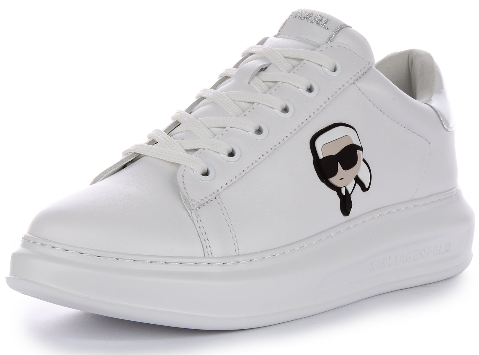 Karl Lagerfeld Kapri Nft Lo In White Mono For Men | Lace up Karl Lagerfeld Kapri Nft Lo In White Mono For Men | Lace up