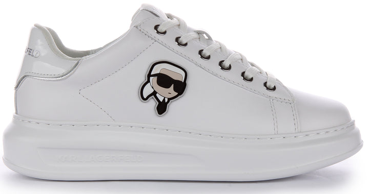 Karl Lagerfeld Kapri NFT Lo para mujer en zapatillas de cuero blanco mono