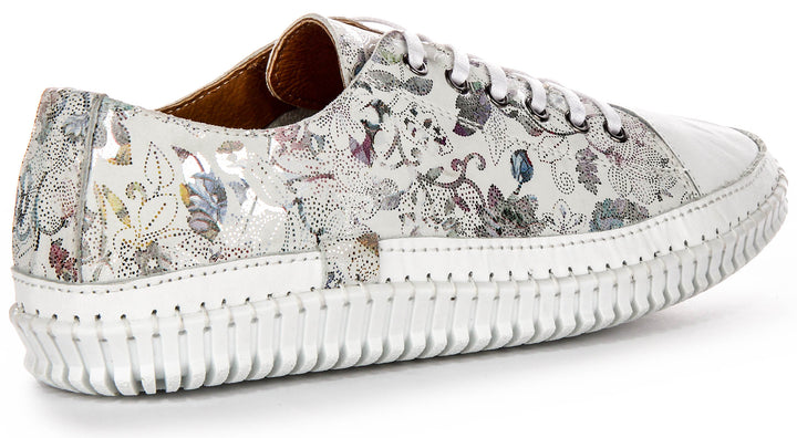 Justinreess England Nexa Low In White Floral For Women