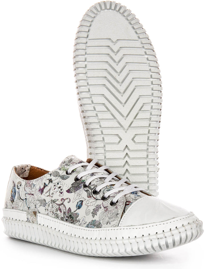 Justinreess England Nexa Low In White Floral For Women