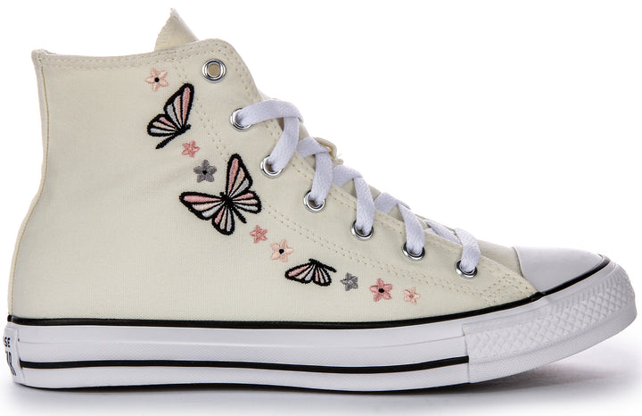 Converse All Star A07336C In White Butterfly Print For Junior