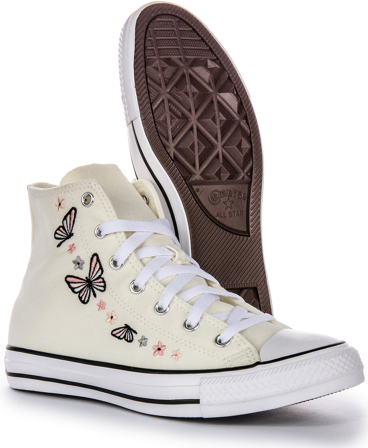 Converse All Star A07336C In White Butterfly Print For Junior