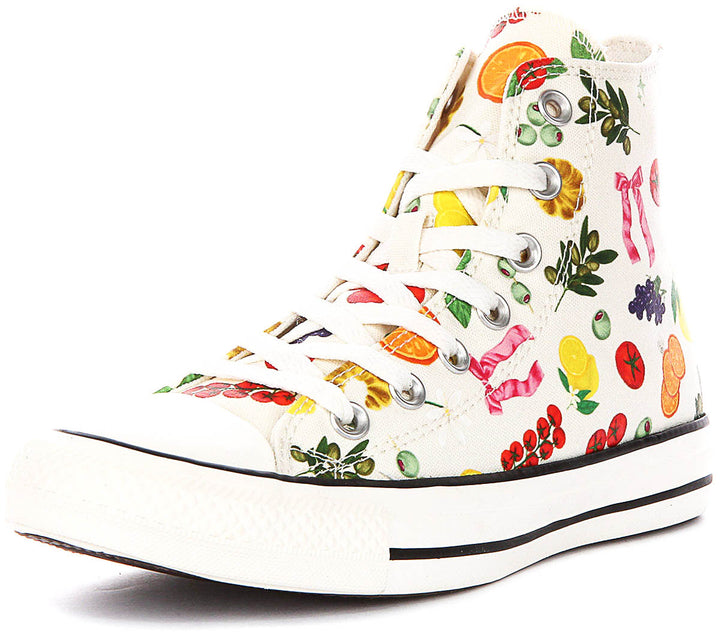 Converse Chuck Taylor A17773C All Star Hi In White Fruit Print