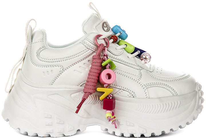 Buffalo Turbo Fun In White Multicolour For Women
