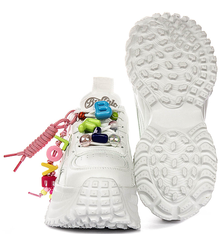 Buffalo Turbo Fun In White Multicolour For Women