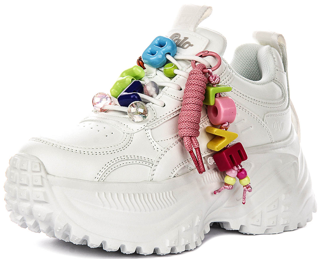 Buffalo Turbo Fun In White Multicolour For Women