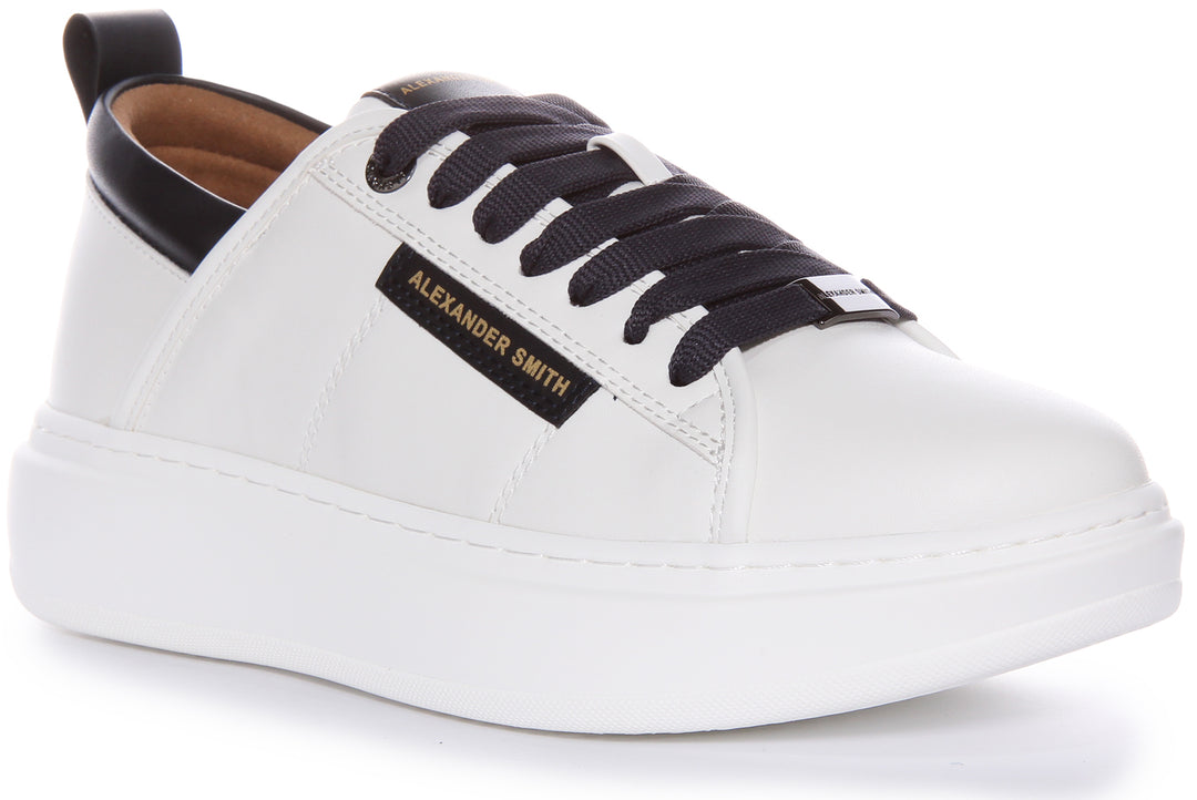 Alexander Smith Trainers In White Navy For Men