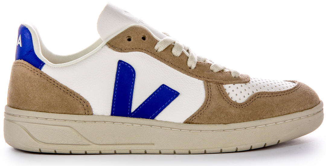 Veja V-10 Chromefree in Weiß-Marineblau für Herren