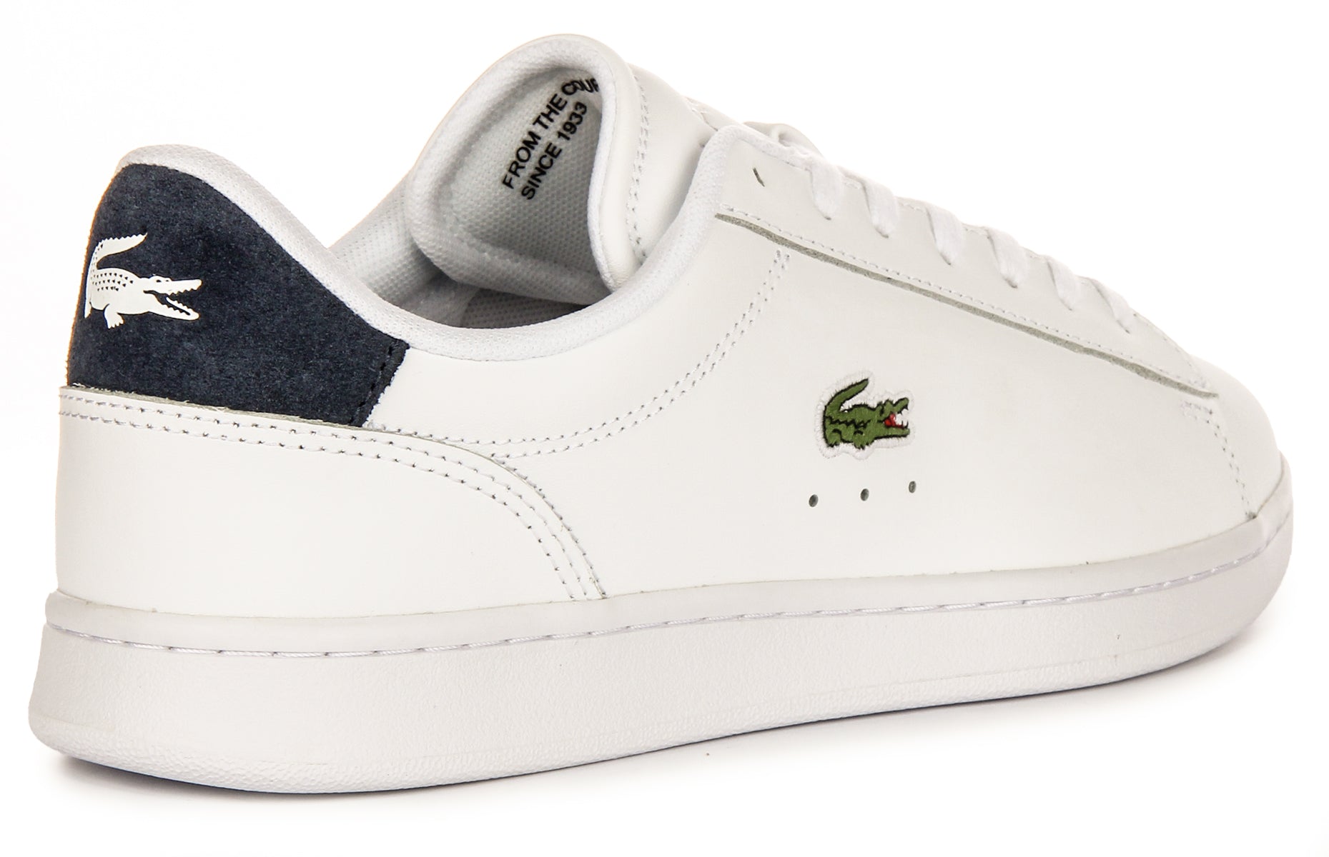 Lacoste Carnaby Set In White Navy For Men | Suede Heel Tab Trainer Lacoste Carnaby Set In White Navy For Men | Suede Heel Tab Trainer