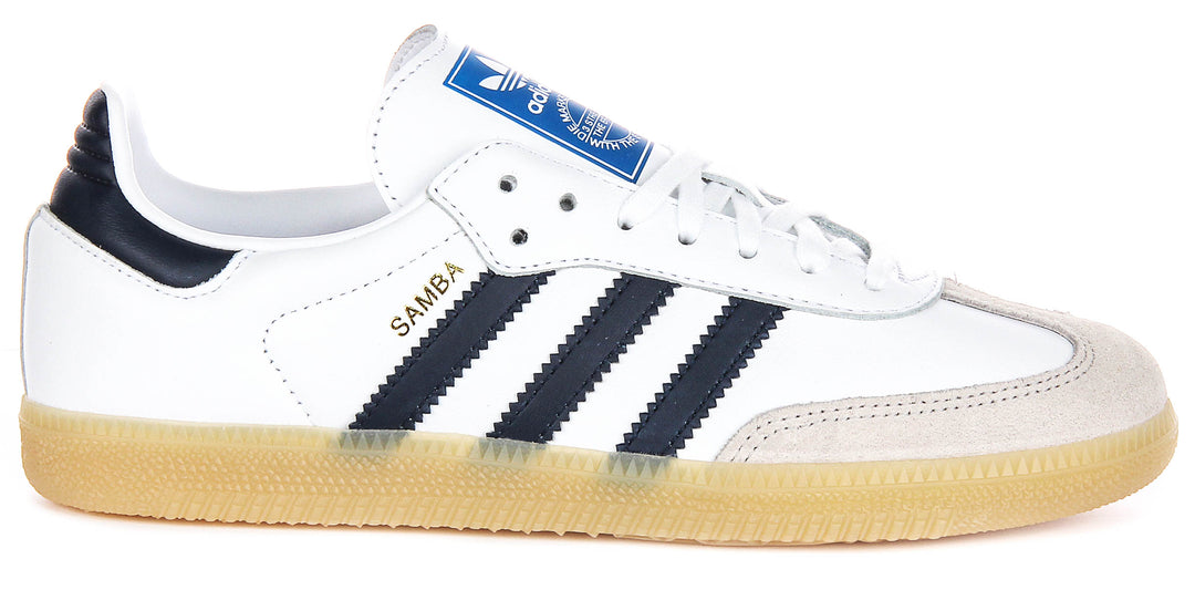 Adidas Samba OG In White Navy For Youth