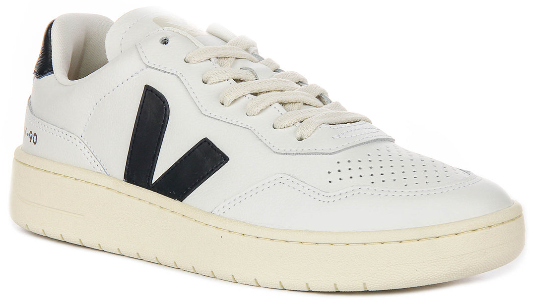 Veja V 90 OT Leather In White Navy For Men