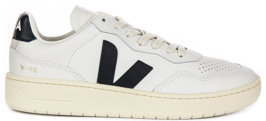 Veja V 90 OT Leather In White Navy For Men