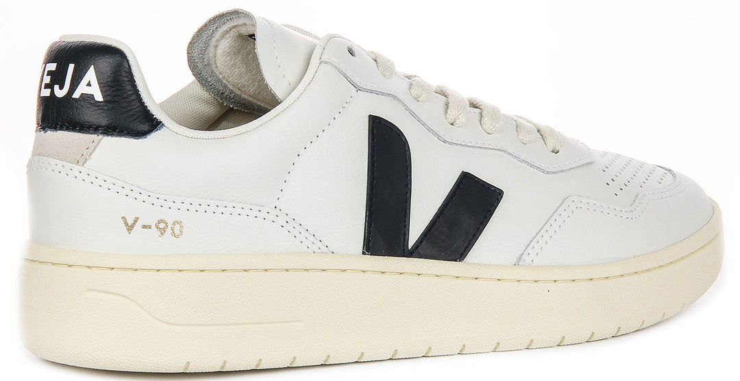 Veja V 90 OT Leather In White Navy For Men