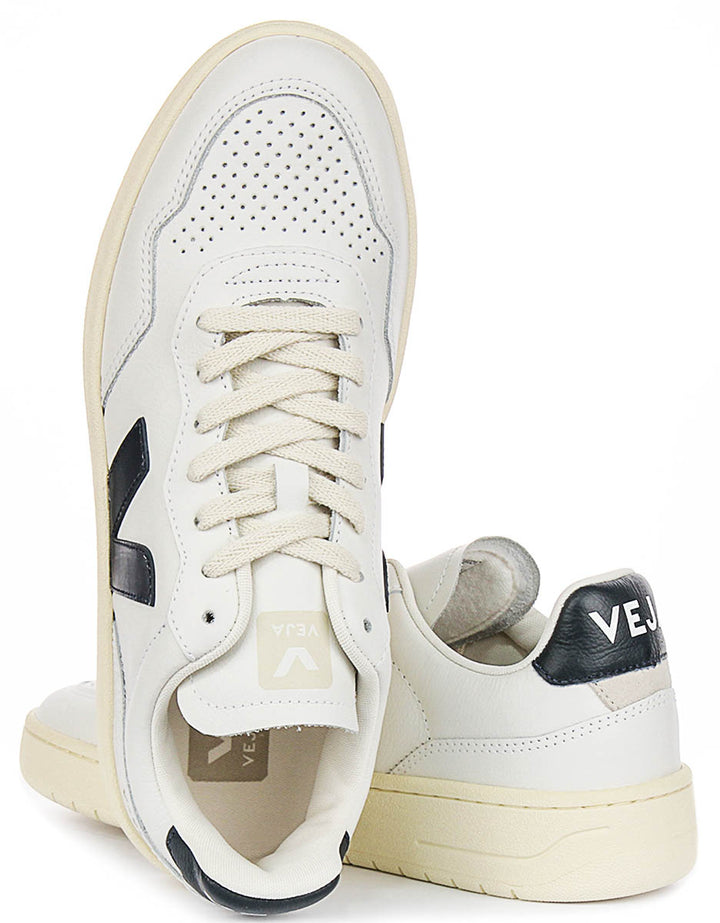 Veja V 90 OT Leather In White Navy For Men