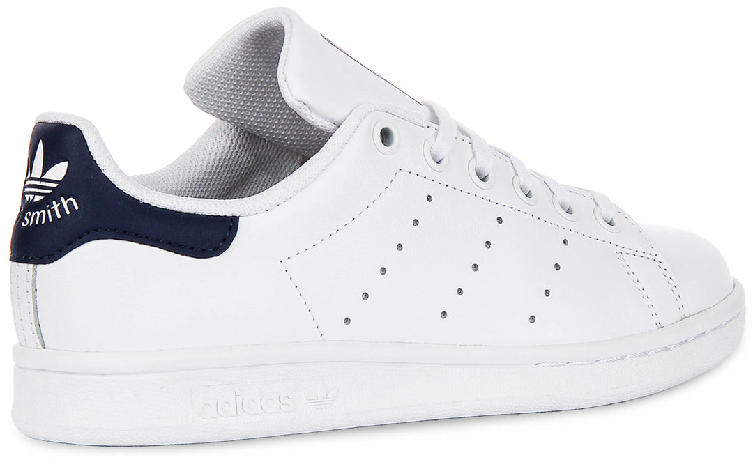 Adidas Stan Smith J In White Navy For Youth