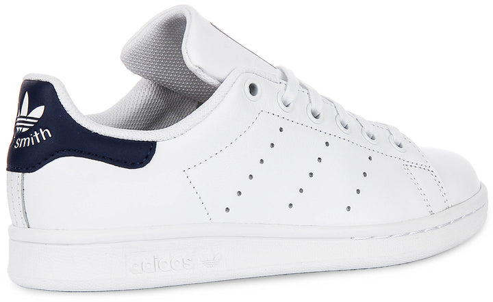 Adidas Stan Smith J In White Navy For Youth