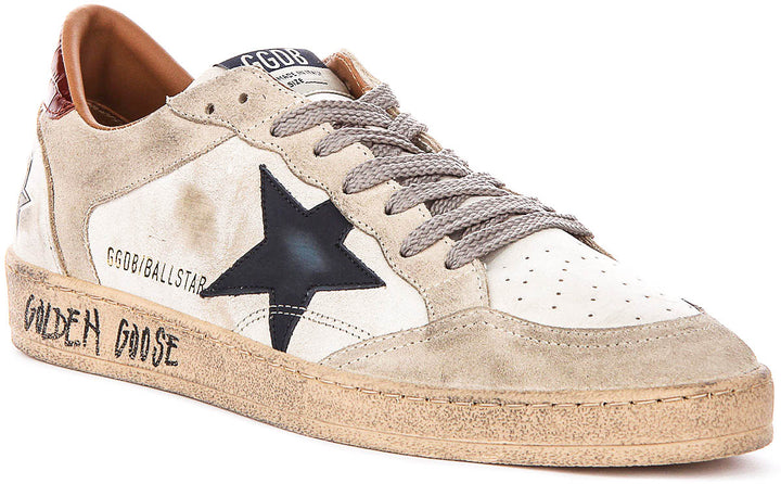 Golden Goose Ball Star In White Navy For Men
