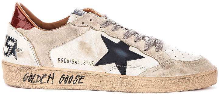 Golden Goose Ball Star In White Navy For Men