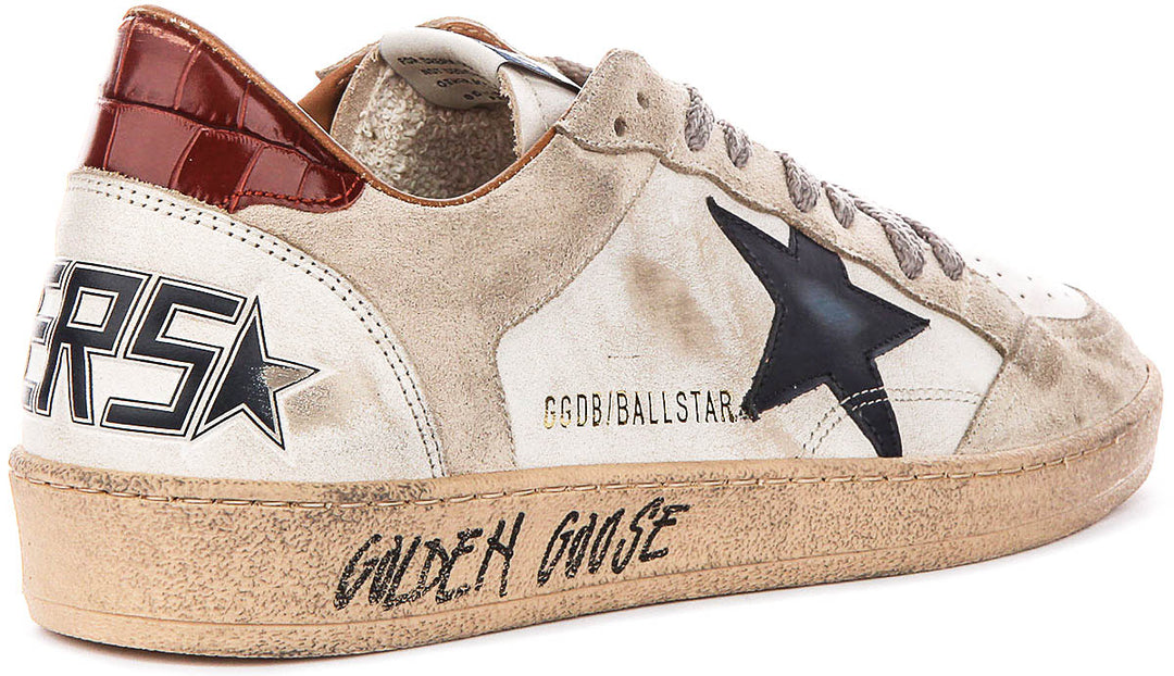 Golden Goose Ball Star In White Navy For Men