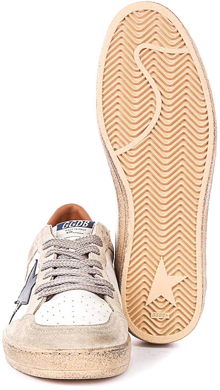 Golden Goose Ball Star In White Navy For Men