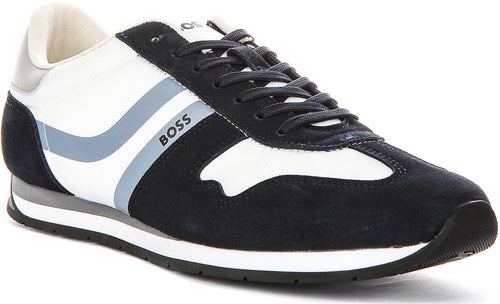 Boss Levon Runner In White Navy For Men