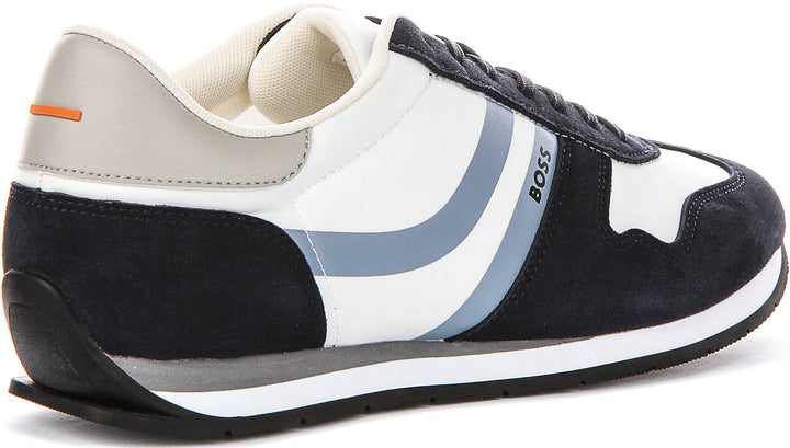Boss Levon Runner In White Navy For Men