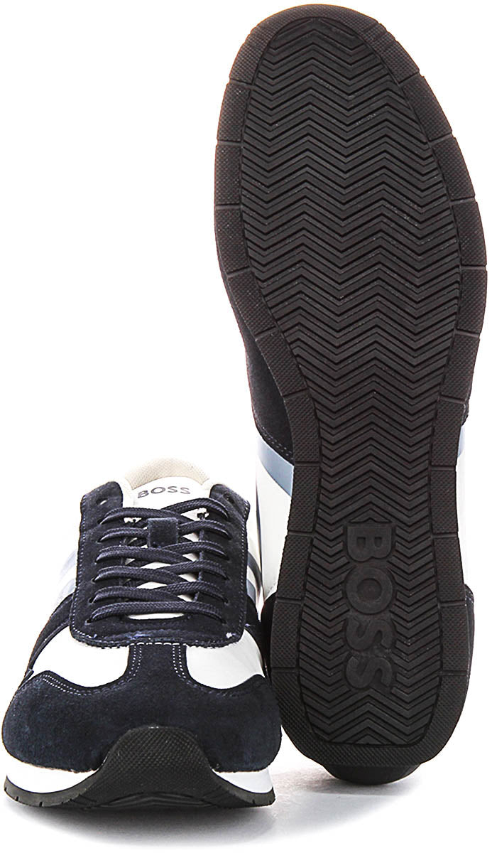 Boss Levon Runner In White Navy For Men