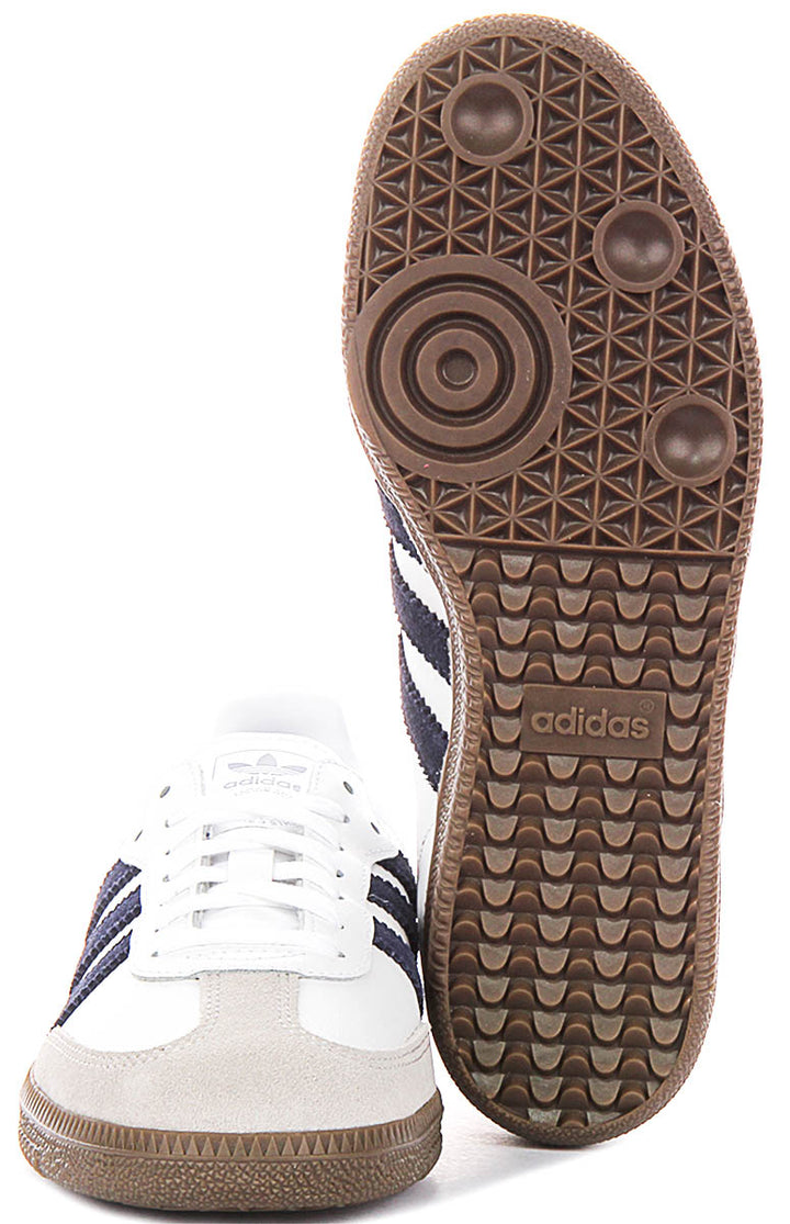 Adidas Samba Og J In White Navy For Youth