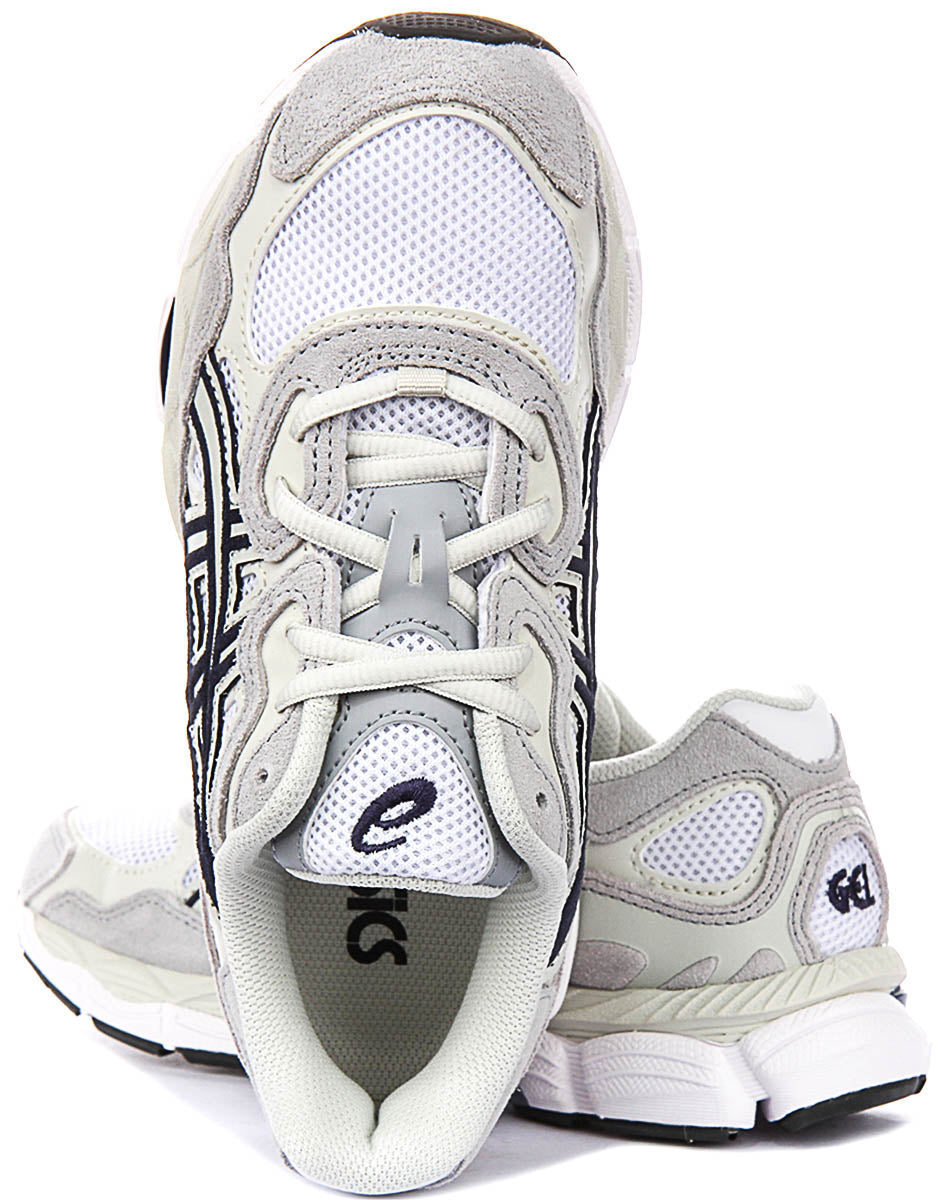 Asics Gel NYC In White Grey Navy