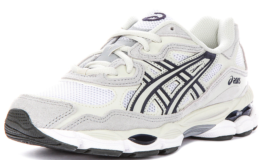 Asics Gel NYC In White Grey Navy
