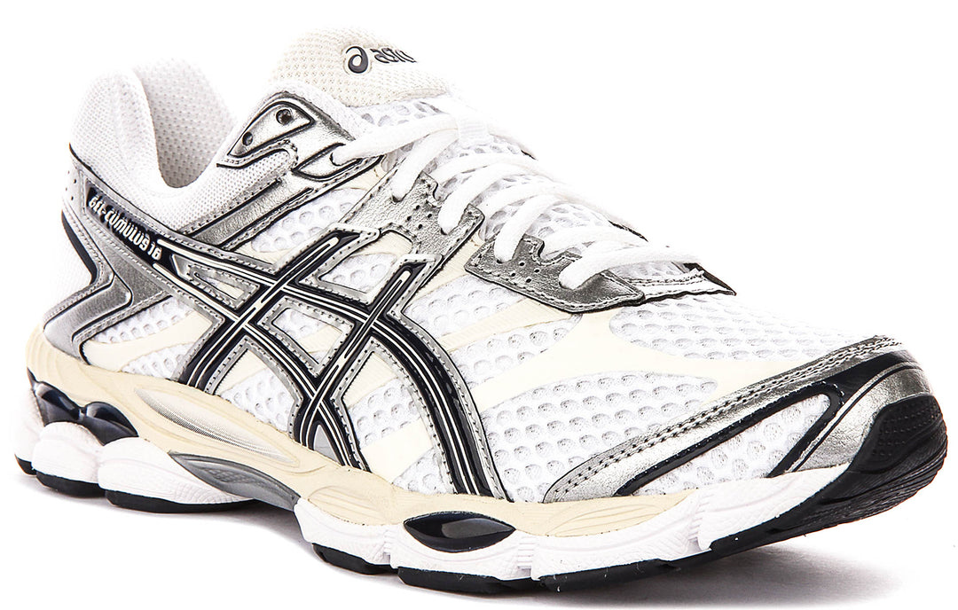Asics Gel Cumulus 16 In White Navy For Men