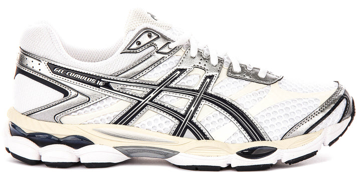 Asics Gel Cumulus 16 In White Navy For Men