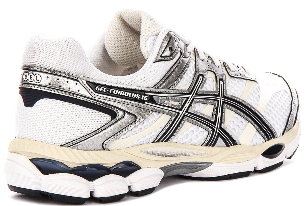 Asics Gel Cumulus 16 In White Navy For Men