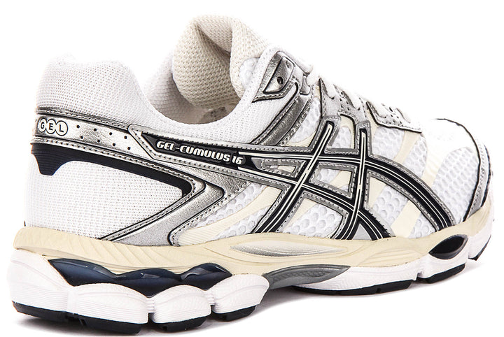 Asics Gel Cumulus 16 In White Navy For Men