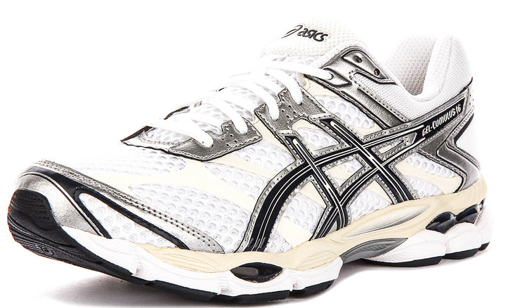 Asics Gel Cumulus 16 In White Navy For Men